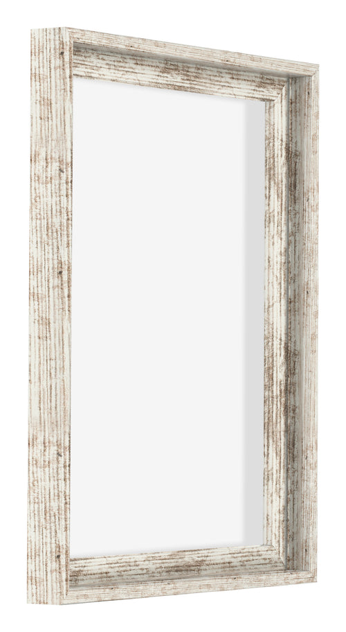 Lyon MDF Marco Flotante 3 4 Blanco Vintage Delantera Oblicuo | Yourdecoration.es