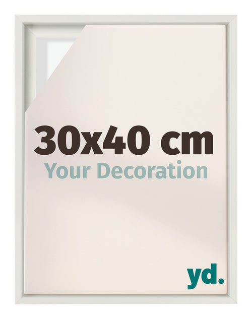 Lyon MDF Marco Flotante 30x40cm Blanco Mate Delantera Tamano | Yourdecoration.es