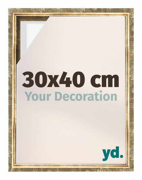 Lyon MDF Marco Flotante 30x40cm Dorado Antiguo Delantera Tamano | Yourdecoration.es