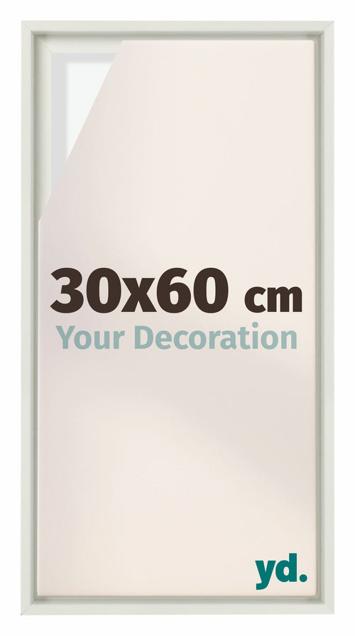 Lyon MDF Marco Flotante 30x60cm Blanco Mate Delantera Tamano | Yourdecoration.es