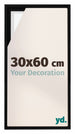 Lyon MDF Marco Flotante 30x60cm Negro Mate Delantera Tamano | Yourdecoration.es