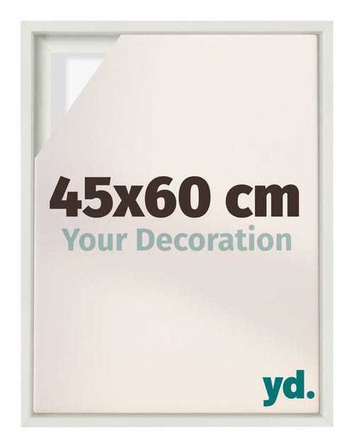 Lyon MDF Marco Flotante 45x60cm Blanco Mate Delantera Tamano | Yourdecoration.es