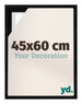Lyon MDF Marco Flotante 45x60cm Negro Mate Delantera Tamano | Yourdecoration.es