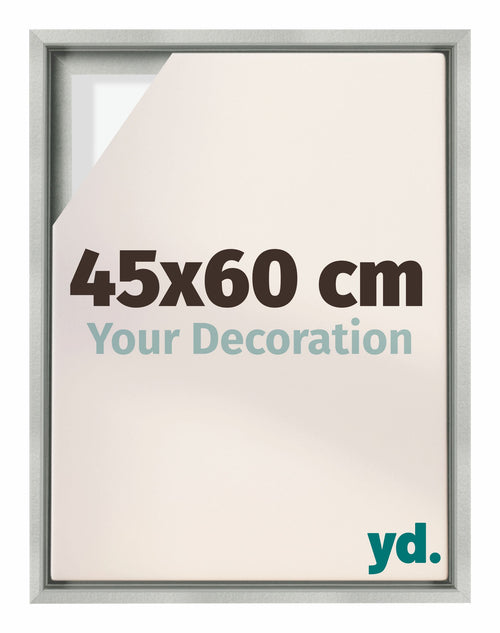 Lyon MDF Marco Flotante 45x60cm Plateado Mate Delantera Tamano | Yourdecoration.es
