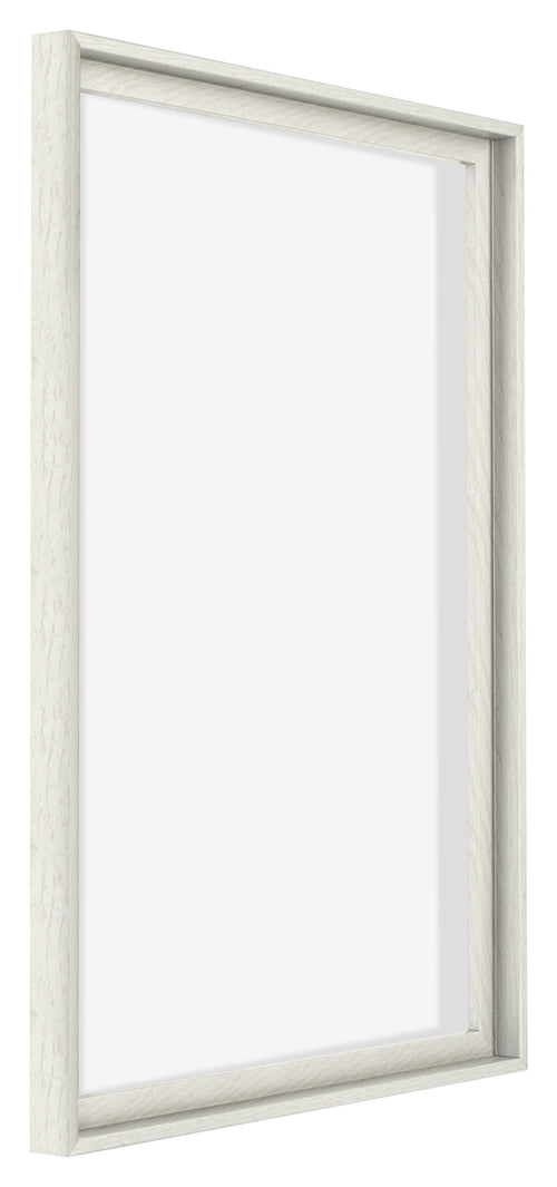 Lyon MDF Marco Flotante 5 7 Blanco Lavado Delantera Oblicuo | Yourdecoration.es