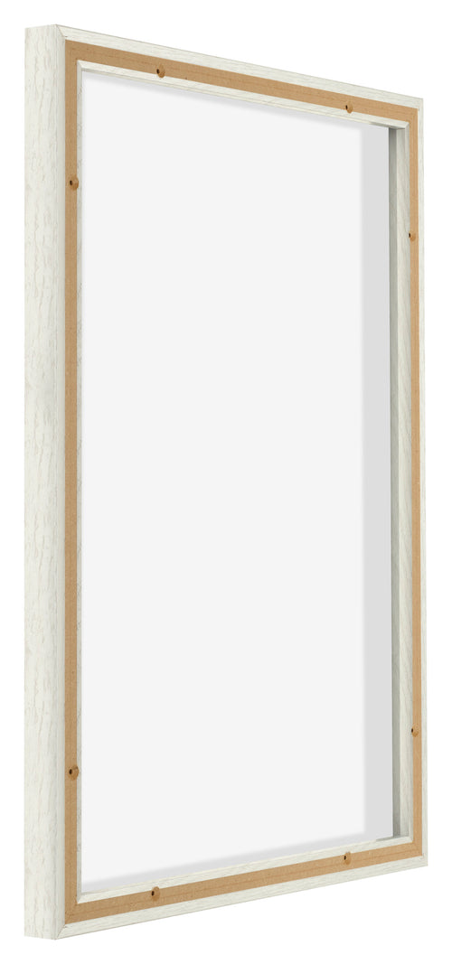 Lyon MDF Marco Flotante 5 7 Blanco Lavado Trasera Oblicuo | Yourdecoration.es