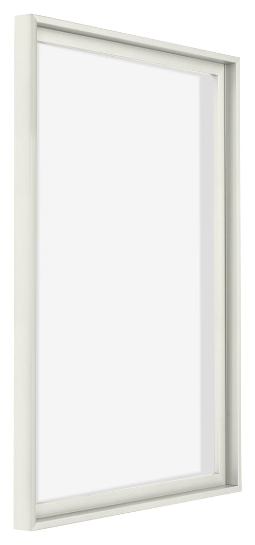 Lyon MDF Marco Flotante 5 7 Blanco Mate Delantera Oblicuo | Yourdecoration.es