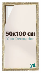 Lyon MDF Marco Flotante 50x100cm Dorado Antiguo Delantera Tamano | Yourdecoration.es