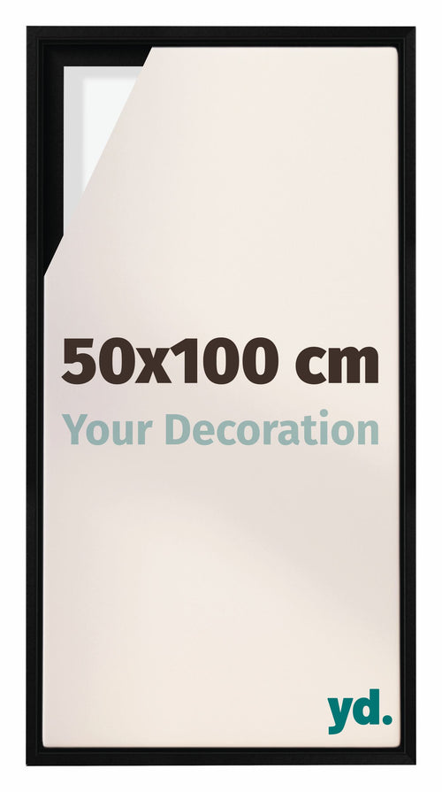 Lyon MDF Marco Flotante 50x100cm Negro Mate Delantera Tamano | Yourdecoration.es