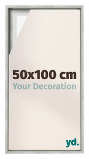 Lyon MDF Marco Flotante 50x100cm Plateado Mate Delantera Tamano | Yourdecoration.es