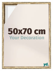 Lyon MDF Marco Flotante 50x70cm Dorado Antiguo Delantera Tamano | Yourdecoration.es