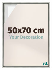 Lyon MDF Marco Flotante 50x70cm Plateado Mate Delantera Tamano | Yourdecoration.es
