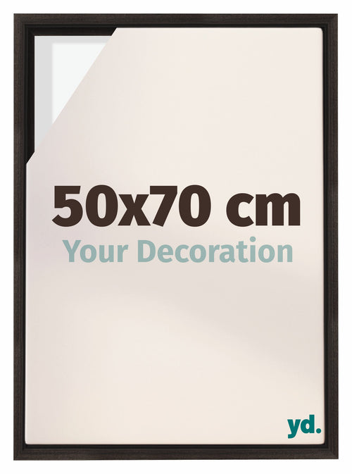 Lyon MDF Marco Flotante 50x70cm Roble Oscuro Delantera Tamano | Yourdecoration.es