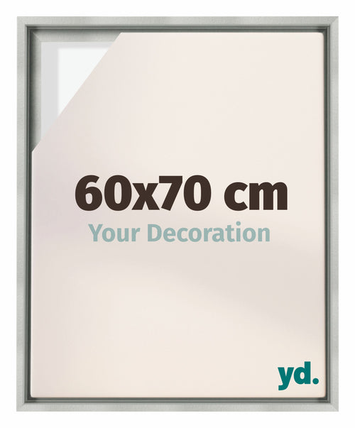 Lyon MDF Marco Flotante 60x70cm Plateado Mate Delantera Tamano | Yourdecoration.es