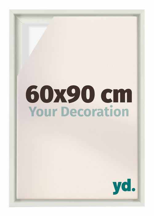 Lyon MDF Marco Flotante 60x90cm Blanco Mate Delantera Tamano | Yourdecoration.es
