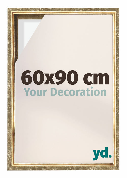Lyon MDF Marco Flotante 60x90cm Dorado Antiguo Delantera Tamano | Yourdecoration.es