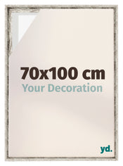 Lyon MDF Marco Flotante 70x100cm Blanco Vintage Delantera Tamano | Yourdecoration.es