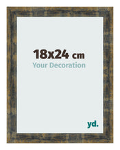 Marco de Fotos 18x24cm Azul Y Dorado Fusionado MDF Pisa Delantera Tamano | Yourdecoration.es