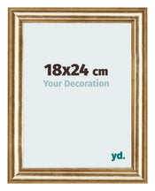 Marco de Fotos 18x24cm Dorado Antiguo MDF Lazio Delantera Tamano | Yourdecoration.es