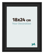 Marco de Fotos 18x24cm Negro Grano De Madera MDF Lazio Delantera Tamano | Yourdecoration.es