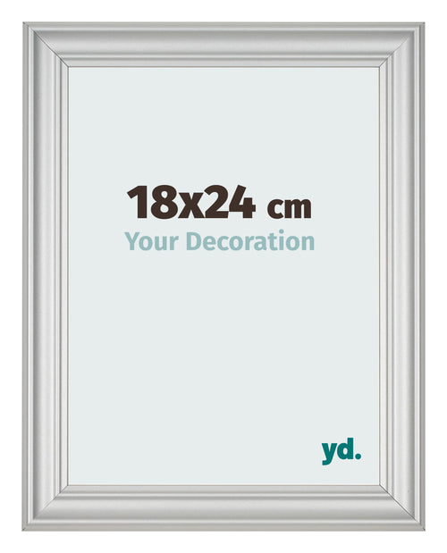 Marco de Fotos 18x24cm Plateado Mate MDF Lazio Delantera Tamano | Yourdecoration.es