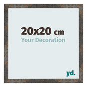 Marco de Fotos 20x20 cm Metal Oxidado MDF Bologna Delantera Tamano | Yourdecoration.es