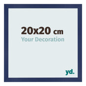 Marco de Fotos 20x20cm Azul Oscuro Barrido MDF Bologna Delantera Tamano | Yourdecoration.es