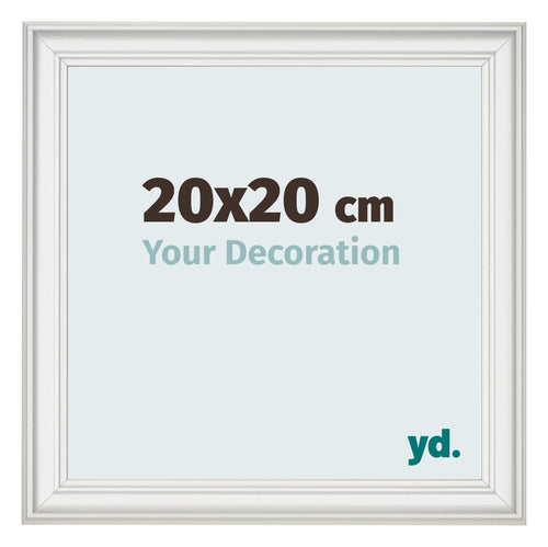 Marco de Fotos 20x20cm Blanco Barrido MDF Lazio Delantera Tamano | Yourdecoration.es