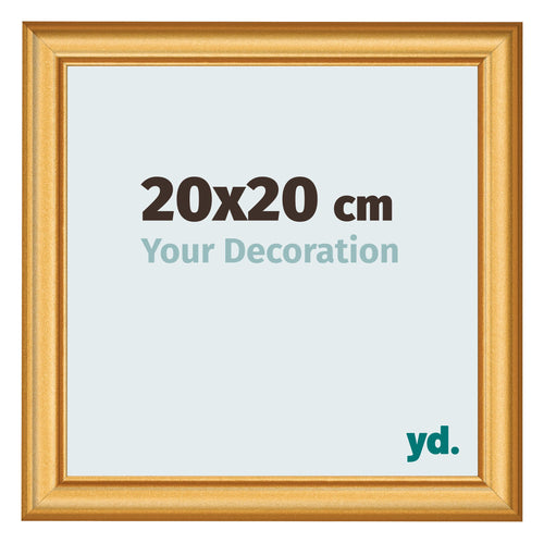 Marco de Fotos 20x20cm Dorado Matte MDF Lazio Delantera Tamano | Yourdecoration.es