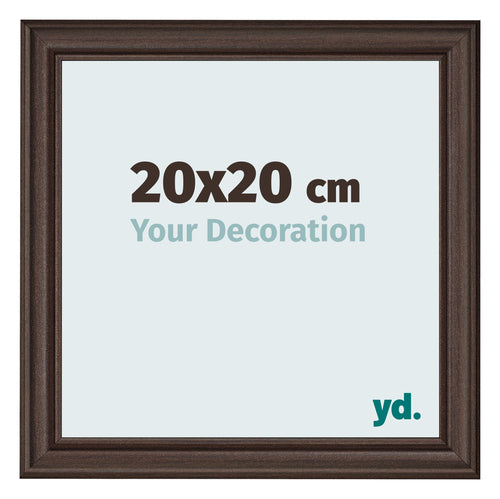 Marco de Fotos 20x20cm Roble Oscuro MDF Lazio Delantera Tamano | Yourdecoration.es
