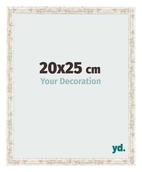 Marco de Fotos 20x25cm Blanco Vintage MDF Bologna Delantera Tamano | Yourdecoration.es