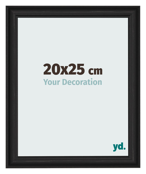 Marco de Fotos 20x25cm Negro Grano De Madera MDF Lazio Delantera Tamano | Yourdecoration.es