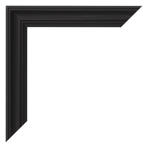 Marco de Fotos 20x25cm Negro Grano De Madera MDF Lazio Detalle Esquina | Yourdecoration.es