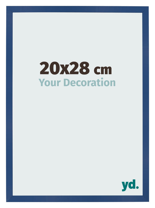 Marco de Fotos 20x28 cm Azul Oscuro MDF Bologna Delantera Tamano | Yourdecoration.es