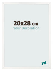 Marco de Fotos 20x28 cm Blanco Brillante MDF Bologna Delantera Tamano | Yourdecoration.es