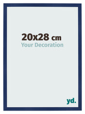 Marco de Fotos 20x28cm Azul Oscuro Barrido MDF Bologna Delantera Tamano | Yourdecoration.es