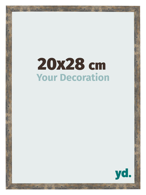 Marco de Fotos 20x28cm Azul Y Dorado Fusionado MDF Bologna Delantera Tamano | Yourdecoration.es