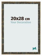 Marco de Fotos 20x28cm Azul Y Dorado Fusionado MDF Pisa Delantera Tamano | Yourdecoration.es