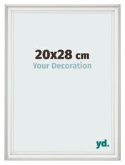 Marco de Fotos 20x28cm Blanco Barrido MDF Lazio Delantera Tamano | Yourdecoration.es