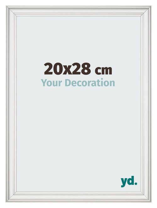Marco de Fotos 20x28cm Blanco Barrido MDF Lazio Delantera Tamano | Yourdecoration.es