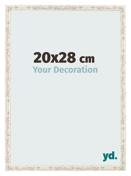 Marco de Fotos 20x28cm Blanco Vintage MDF Bologna Delantera Tamano | Yourdecoration.es