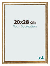 Marco de Fotos 20x28cm Dorado Antiguo MDF Lazio Delantera Tamano | Yourdecoration.es