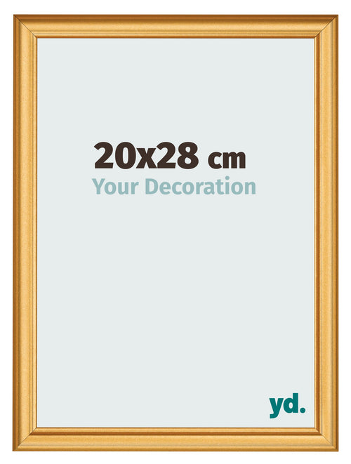 Marco de Fotos 20x28cm Dorado Matte MDF Lazio Delantera Tamano | Yourdecoration.es
