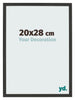 Marco de Fotos 20x28cm Negro Grano De Madera MDF Bologna Delantera Tamano | Yourdecoration.es