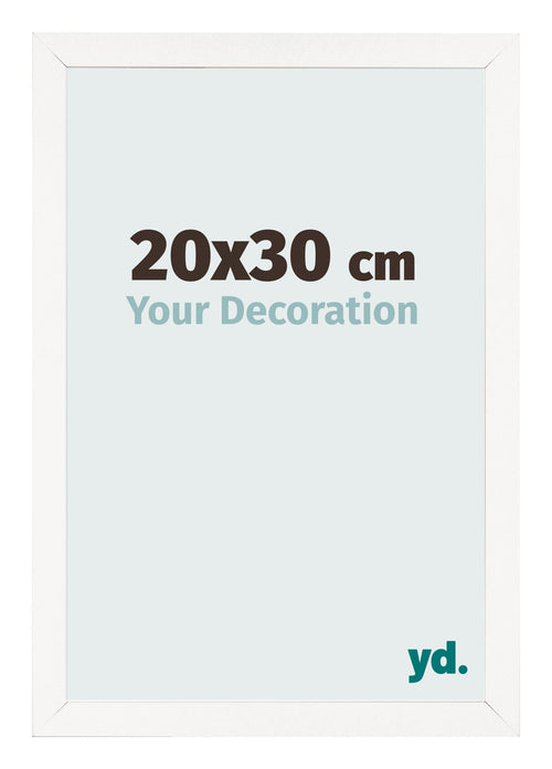 Marco de Fotos 20x30 cm Blanco Brillante MDF Bologna Delantera Tamano | Yourdecoration.es