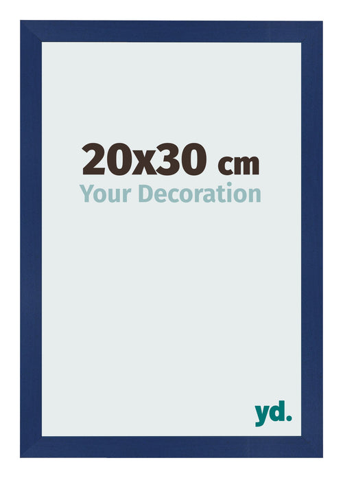 Marco de Fotos 20x30cm Azul Oscuro Barrido MDF Bologna Delantera Tamano | Yourdecoration.es
