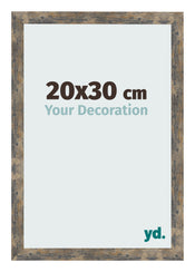 Marco de Fotos 20x30cm Azul Y Dorado Fusionado MDF Bologna Delantera Tamano | Yourdecoration.es
