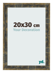 Marco de Fotos 20x30cm Azul Y Dorado Fusionado MDF Pisa Delantera Tamano | Yourdecoration.es
