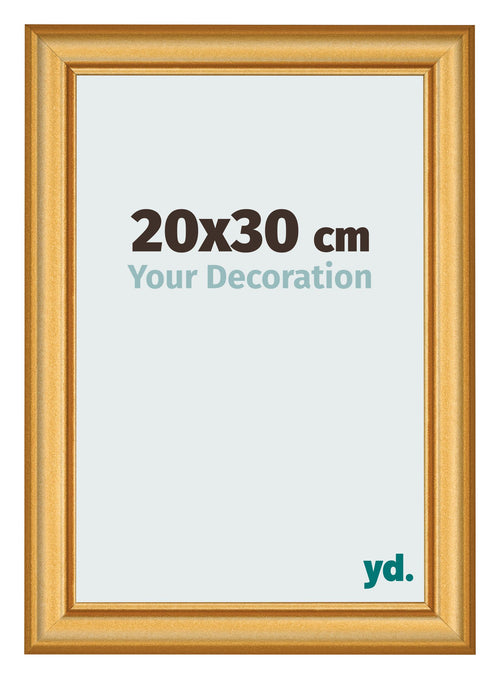 Marco de Fotos 20x30cm Dorado Matte MDF Lazio Delantera Tamano | Yourdecoration.es