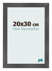 Marco de Fotos 20x30cm Negro Plateado Pulido MDF Pisa Delantera Tamano | Yourdecoration.es
